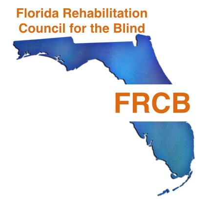Blue image of the state of Florida with the words: Rehabilitation Council for the Blind above it.